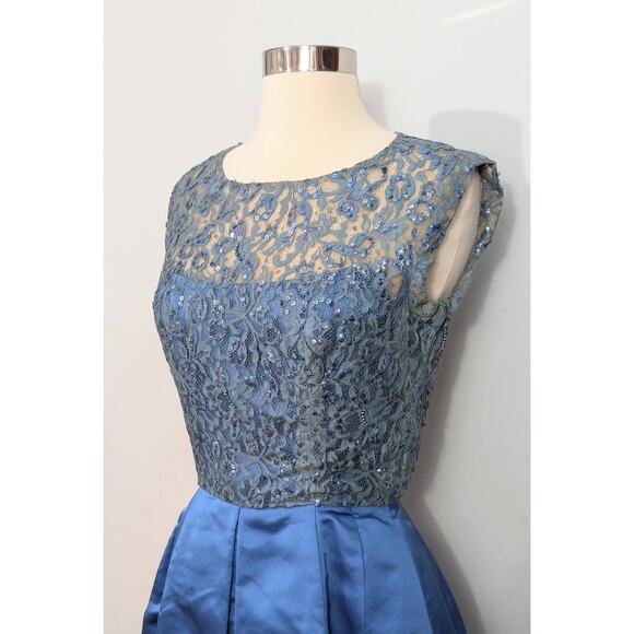 Paul Parnes Blue Lace 50s Dress - Picture 5 of 7